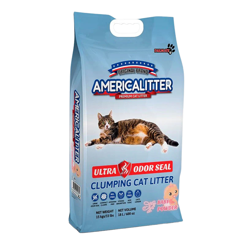 Arena America Litter Odor Seal Talco Bebé 7 kg – Suave y Absorbente