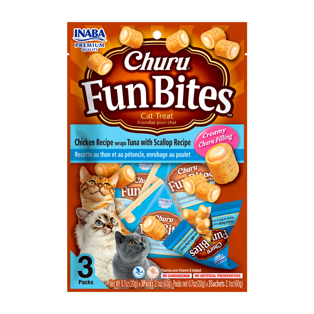 Churu Fun Bites Pollo, Atún & Ostion 20 g x3