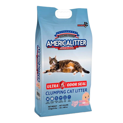 Arena America Litter Odor Seal Talco Bebé 7 kg – Suave y Absorbente