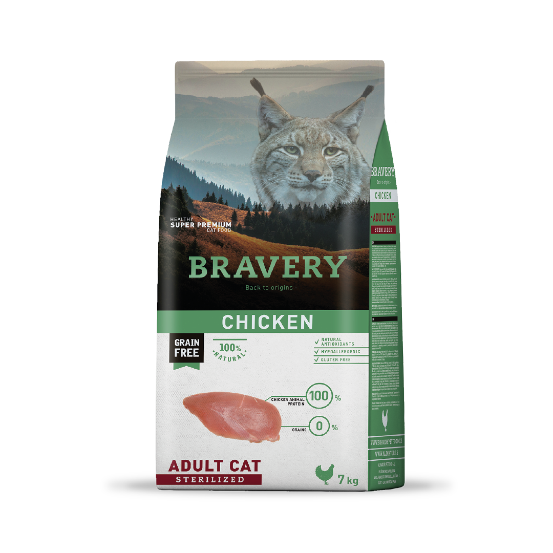 Bravery Chicken Sterilized Adult Cat 7 kg – Alimento para Gatos Esterilizados