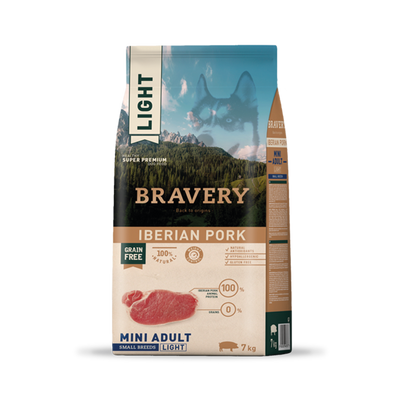 Bravery Light Iberian Pork Mini Adult 7 kg – Alimento Light para Perros Adultos